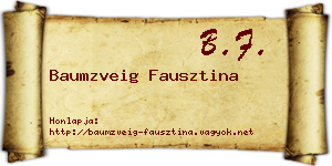 Baumzveig Fausztina névjegykártya
